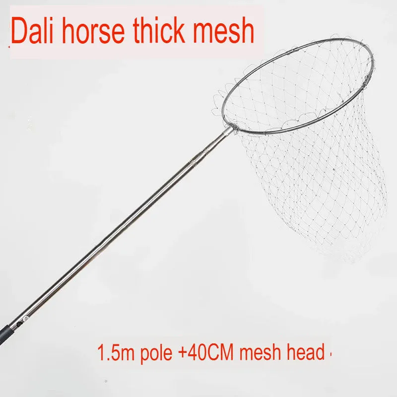 Stainless steel fishing net, telescopic rod, net head, fishing rod, fishing net, folding net pocket, fishing gear set