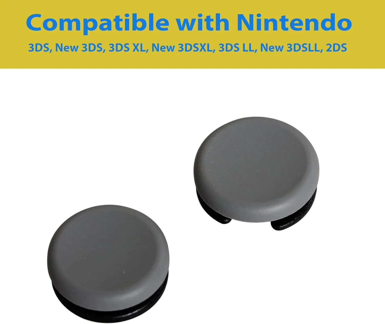 Timorn Analog Stick Cap Circle Pad Replacement 3D Joystick Cover for New 3DS / 3DS / 3DSLL / 3DSXL / 2DS Controller (Dark Gray)