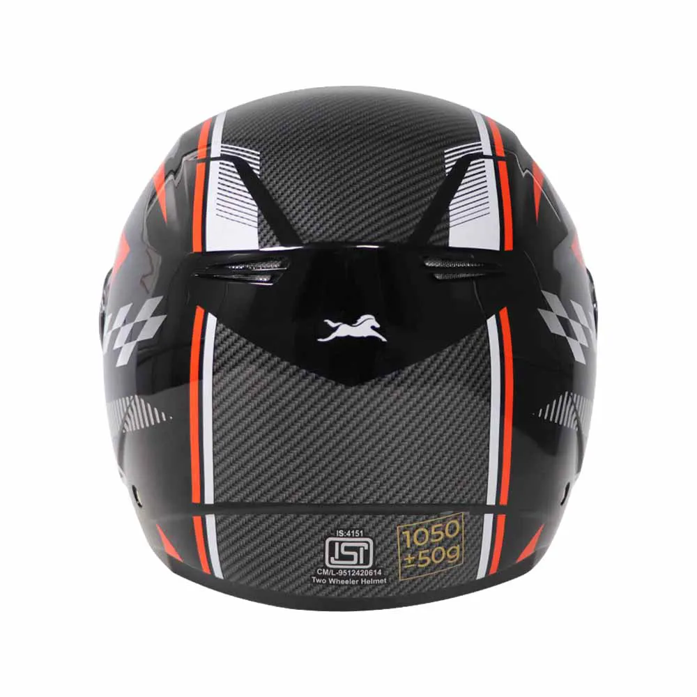 TVS XPOD LT Helmet for Men- ISI Certified, EPS Impact Absorption, Plush Comfort Interiors – Premium Bike Helmet for Safety & Comfort (Black Orange)