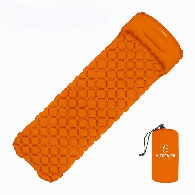 Ultralight Inflatable Camping Sleeping Pad with Pillows - Folding Travel Mat for Hiking & Trekking