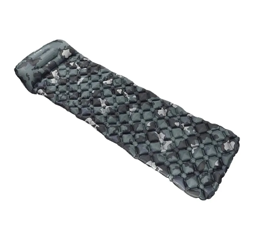 Ultralight Inflatable Camping Sleeping Pad with Pillows - Folding Travel Mat for Hiking & Trekking