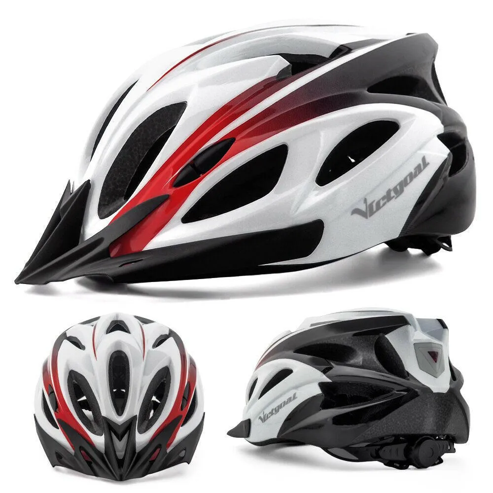 VICTGOAL Adults Bike Helmet Visor LED Rear Light Men Women Cycling Helmet Road Bicycle Helmets MTB E-Bike Scotter Headgear M/L