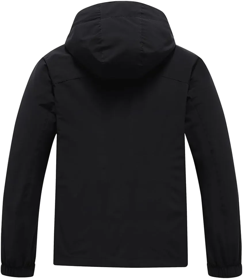 Women's Outdoor Waterproof Rain Jacket Softshell Raincoat with Hooded Lightweight Windbreaker for Hiking