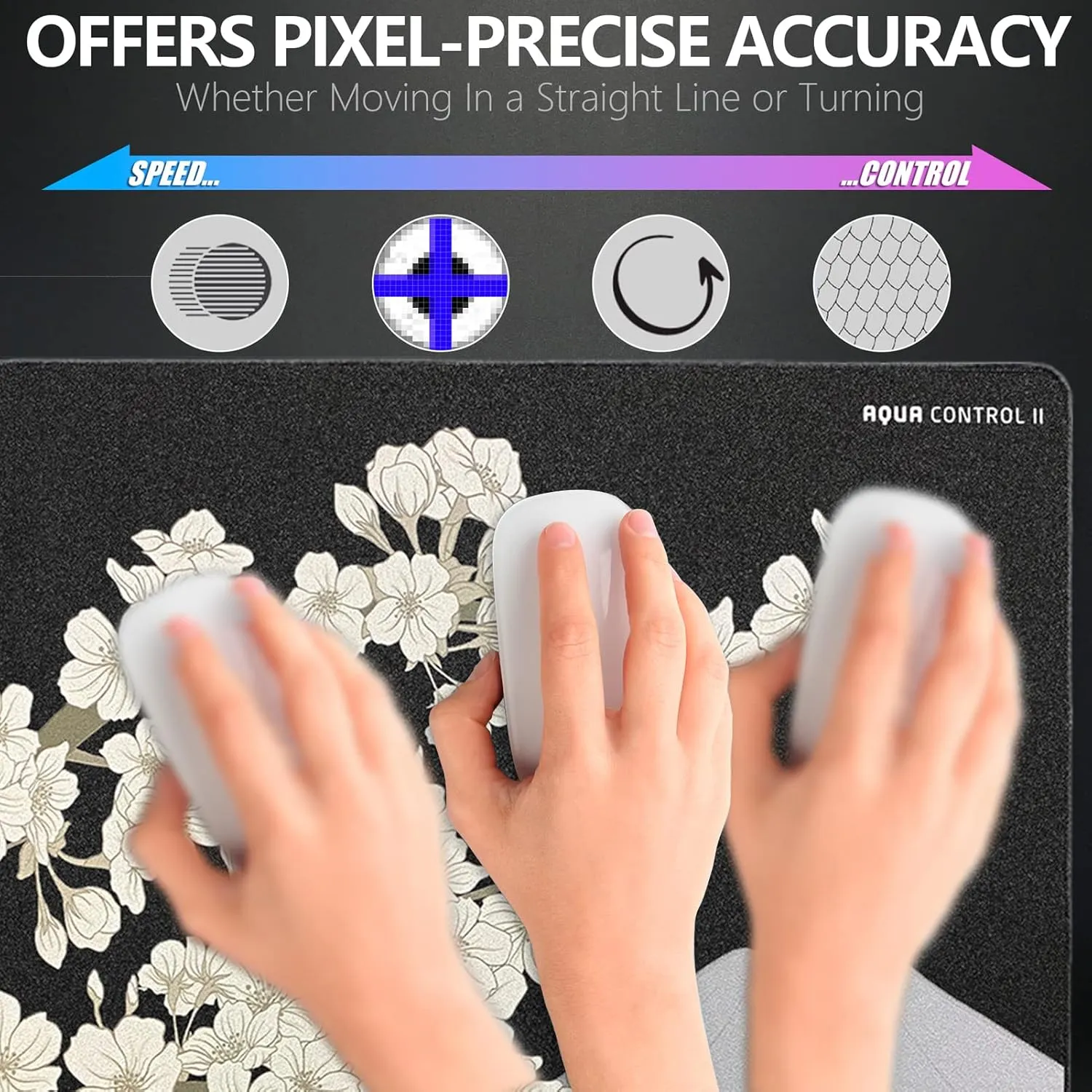 X-Raypad Aqua Control 2 Gaming Mouse Pad, Ultra-High Precision Mouse Pad with Perfect Speed and Control Capability, Consistent X and Y Glide, Designed for Fps Players with Low DPI Requirements