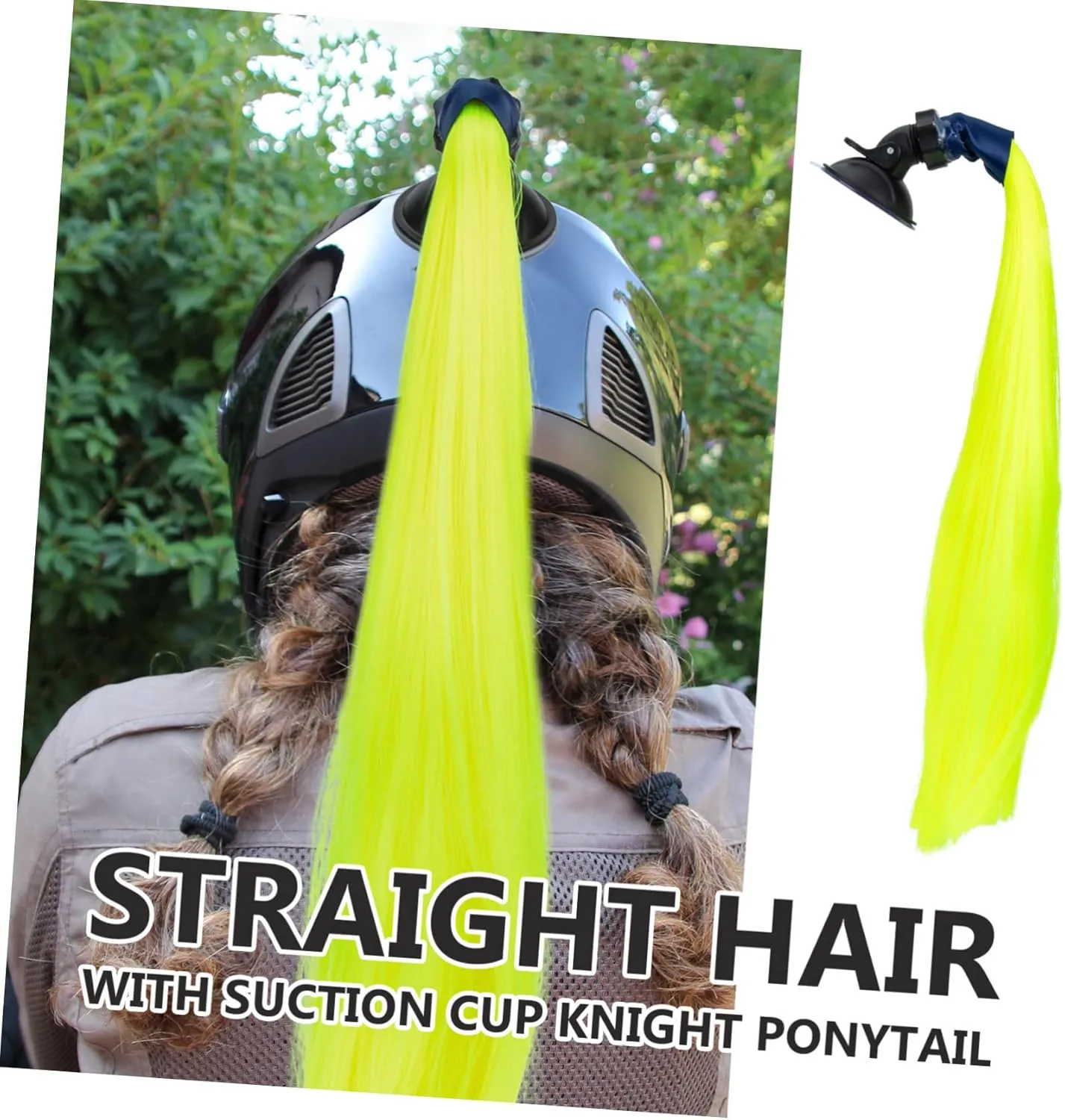 Yardwe Helmet Wig Biker Detachable Ponytail Helmet Ponytail Skull Ponytail Wigs Helmets Motorcycles
