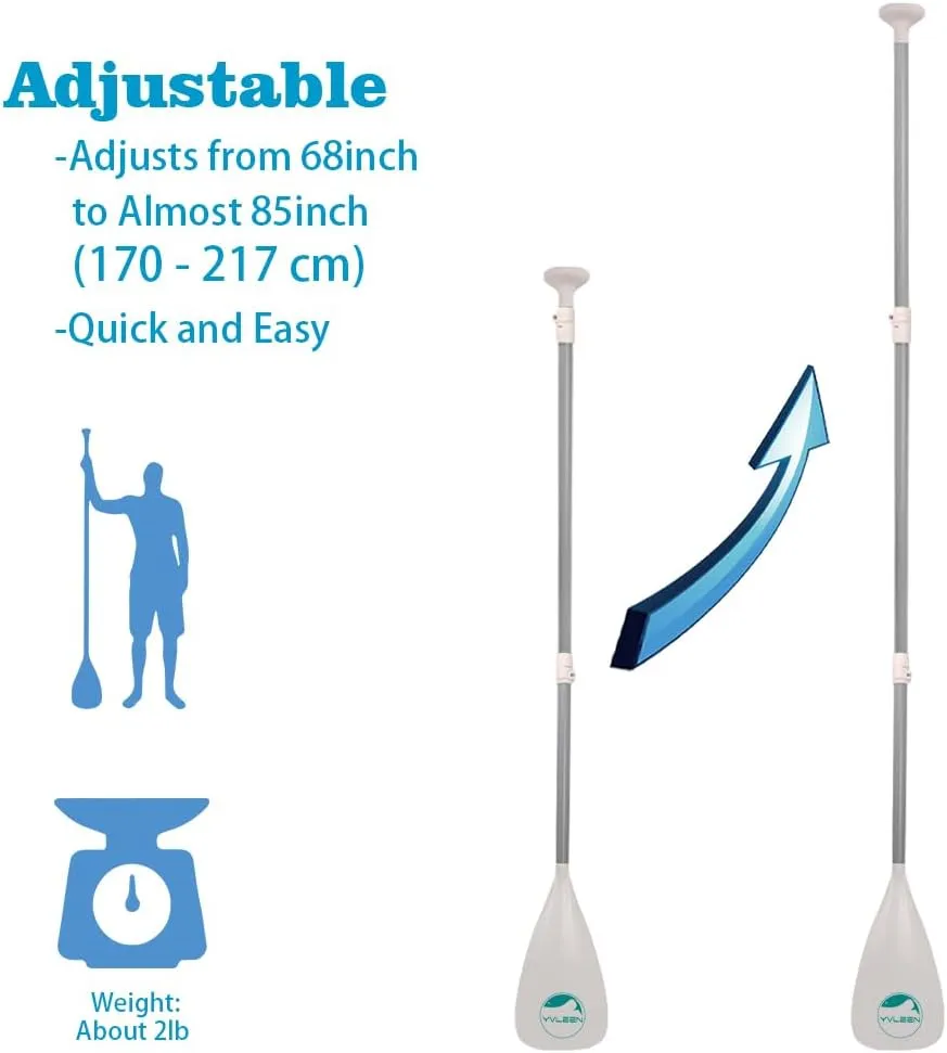 YVLEEN SUP Paddle Board PaddleStand up Paddleboard Paddles Adjustable Aluminum 4-Piece Floating Kayak PaddleConvertible Paddle